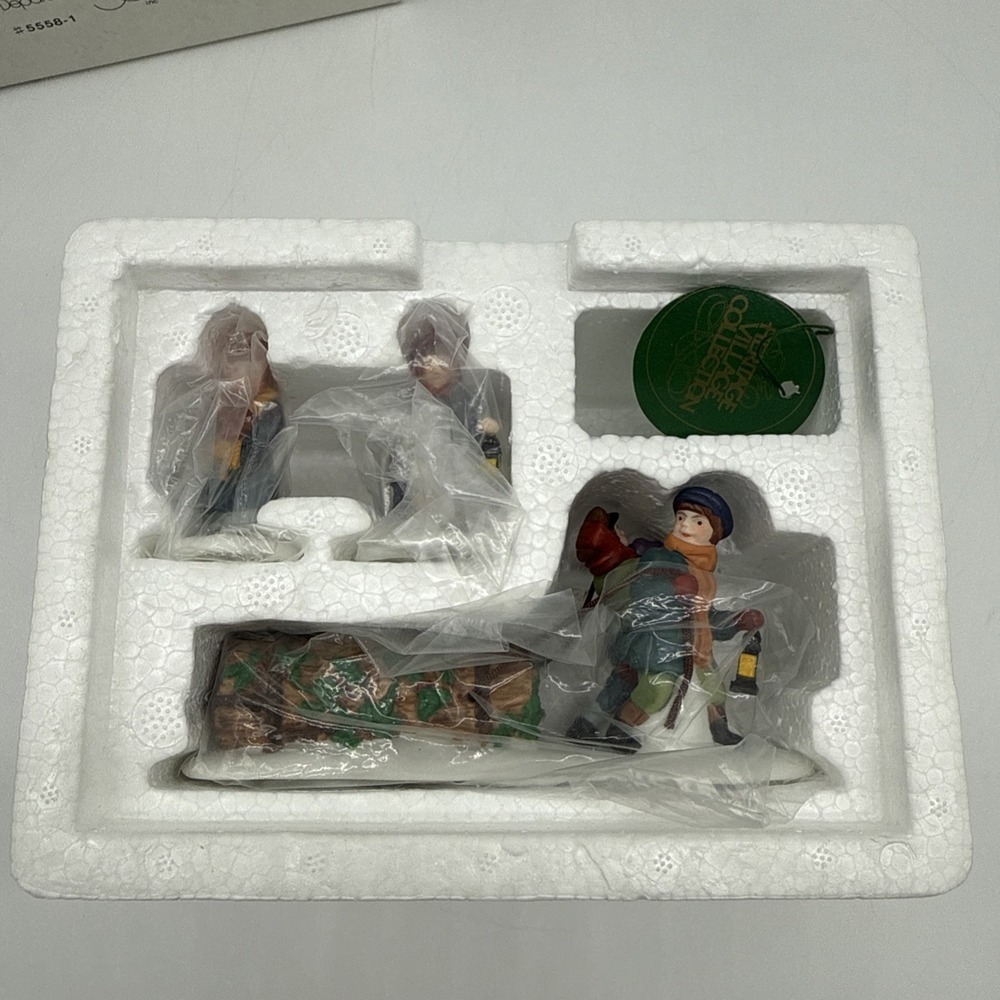 Dept 56 "Bringing Home The Yule Log" Heritage Village Collection #5558-1 - Picture 2 of 14